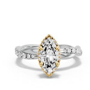 Image for Marquise Dual Halo Ring with Rope Pave band