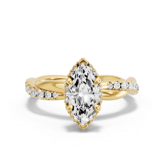 Image for Marquise Dual Halo Ring with Rope Pave band