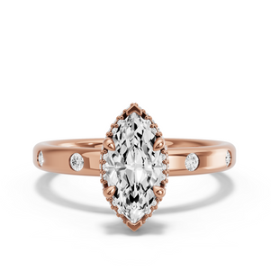 Image for Marquise Dual Halo Ring with Sleek Accent band