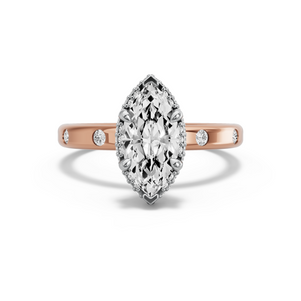 Image for Marquise Dual Halo Ring with Sleek Accent band