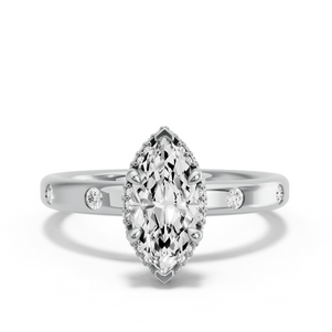 Image for Marquise Dual Halo Ring with Sleek Accent band