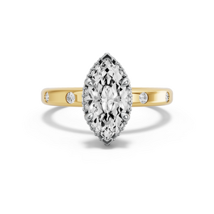 Image for Marquise Dual Halo Ring with Sleek Accent band