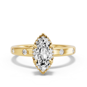 Image for Marquise Dual Halo Ring with Sleek Accent band