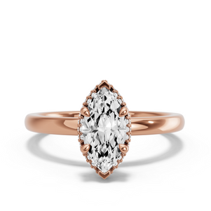 Image for Marquise Dual Halo Ring with Solitaire band