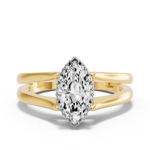 Image for Marquise Dual Halo Ring with Split Ring Solitaire band