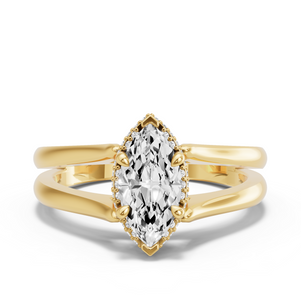 Image for Marquise Dual Halo Ring with Split Ring Solitaire band