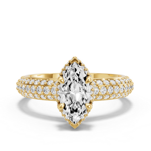 Image for Marquise Dual Halo Ring with Triple Row Pave band