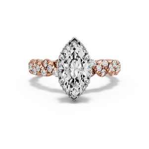 Image for Marquise Dual Halo Ring with Twist Pave band
