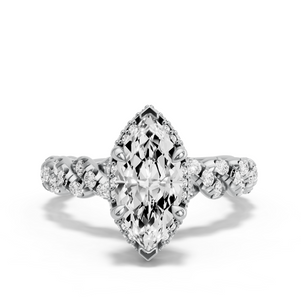 Image for Marquise Dual Halo Ring with Twist Pave band