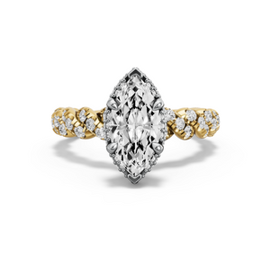 Image for Marquise Dual Halo Ring with Twist Pave band