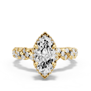 Image for Marquise Dual Halo Ring with Twist Pave band