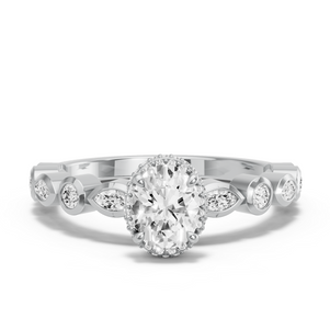 Image for Oval Dual Halo Ring with Alternating Marquise band
