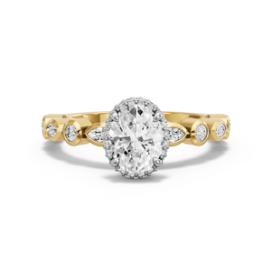 Image for Oval Dual Halo Ring with Alternating Marquise band