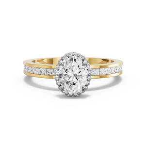 Image for Oval Dual Halo Ring with Channel band