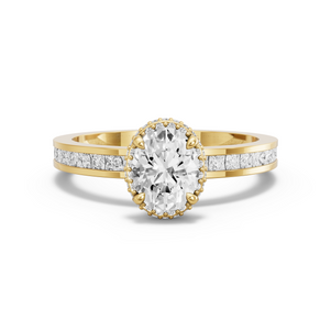 Image for Oval Dual Halo Ring with Channel band