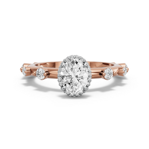 Image for Oval Dual Halo Ring with Floating Station band