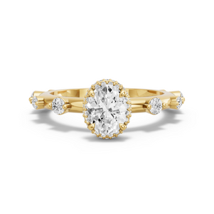 Image for Oval Dual Halo Ring with Floating Station band