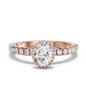 Image for Oval Dual Halo Ring with French Pave band