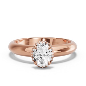 Image for Oval Dual Halo Ring with Knife Edge Solitaire band