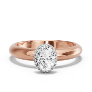 Image for Oval Dual Halo Ring with Knife Edge Solitaire band