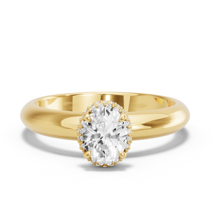 Image for Oval Dual Halo Ring with Knife Edge Solitaire band
