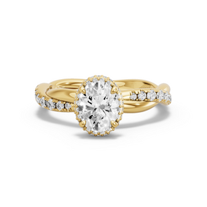 Image for Oval Dual Halo Ring with Rope Pave band