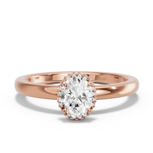 Image for Oval Dual Halo Ring with Solitaire band