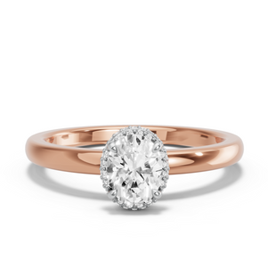 Image for Oval Dual Halo Ring with Solitaire band