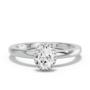 Image for Oval Dual Halo Ring with Solitaire band