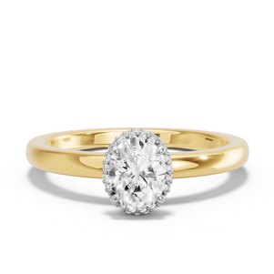 Image for Oval Dual Halo Ring with Solitaire band