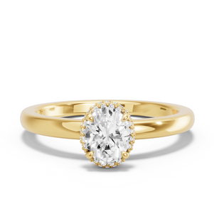 Image for Oval Dual Halo Ring with Solitaire band