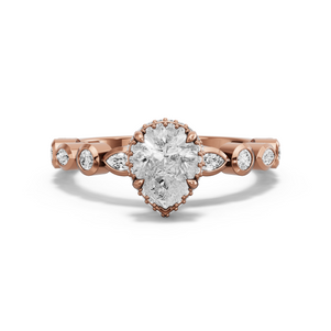 Image for Pear Dual Halo Ring with Alternating Marquise band
