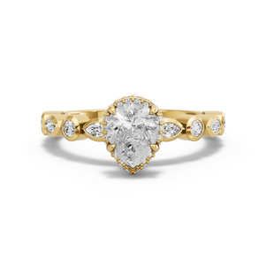 Image for Pear Dual Halo Ring with Alternating Marquise band