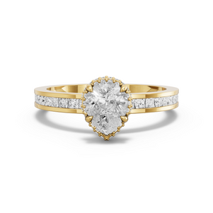 Image for Pear Dual Halo Ring with Channel band