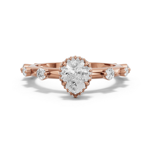 Image for Pear Dual Halo Ring with Floating Station band