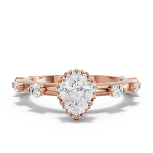 Image for Pear Dual Halo Ring with Floating Station band