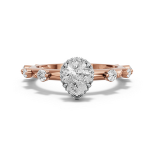 Image for Pear Dual Halo Ring with Floating Station band