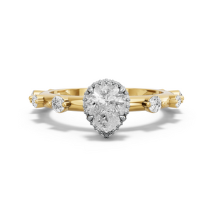 Image for Pear Dual Halo Ring with Floating Station band