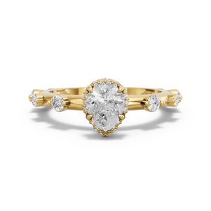 Image for Pear Dual Halo Ring with Floating Station band