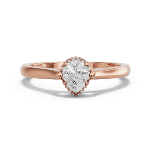Image for Pear Dual Halo Ring with Knife Edge Cathedral band in 18K Rose Gold