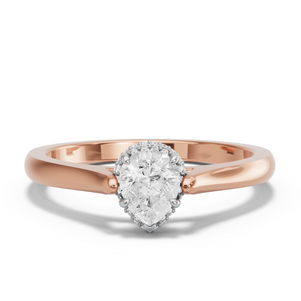 Image for Pear Dual Halo Ring with Knife Edge Cathedral band