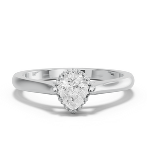 Image for Pear Dual Halo Ring with Knife Edge Cathedral band