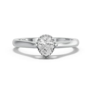Image for Pear Dual Halo Ring with Knife Edge Cathedral band in 950 Platinum