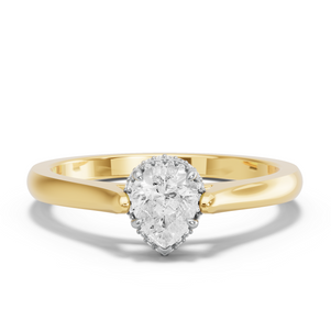 Image for Pear Dual Halo Ring with Knife Edge Cathedral band