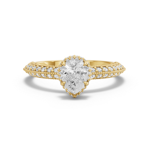 Image for Pear Dual Halo Ring with Knife Edge Pave band