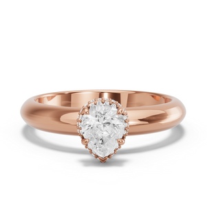 Image for Pear Dual Halo Ring with Knife Edge Solitaire band