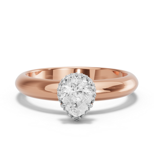 Image for Pear Dual Halo Ring with Knife Edge Solitaire band