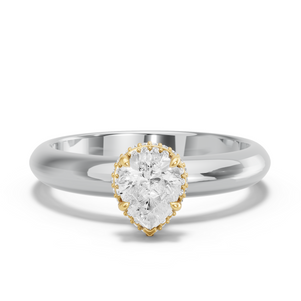Image for Pear Dual Halo Ring with Knife Edge Solitaire band