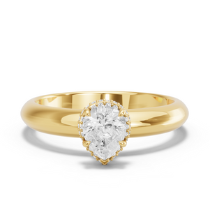 Image for Pear Dual Halo Ring with Knife Edge Solitaire band