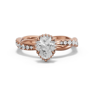 Image for Pear Dual Halo Ring with Rope Pave band